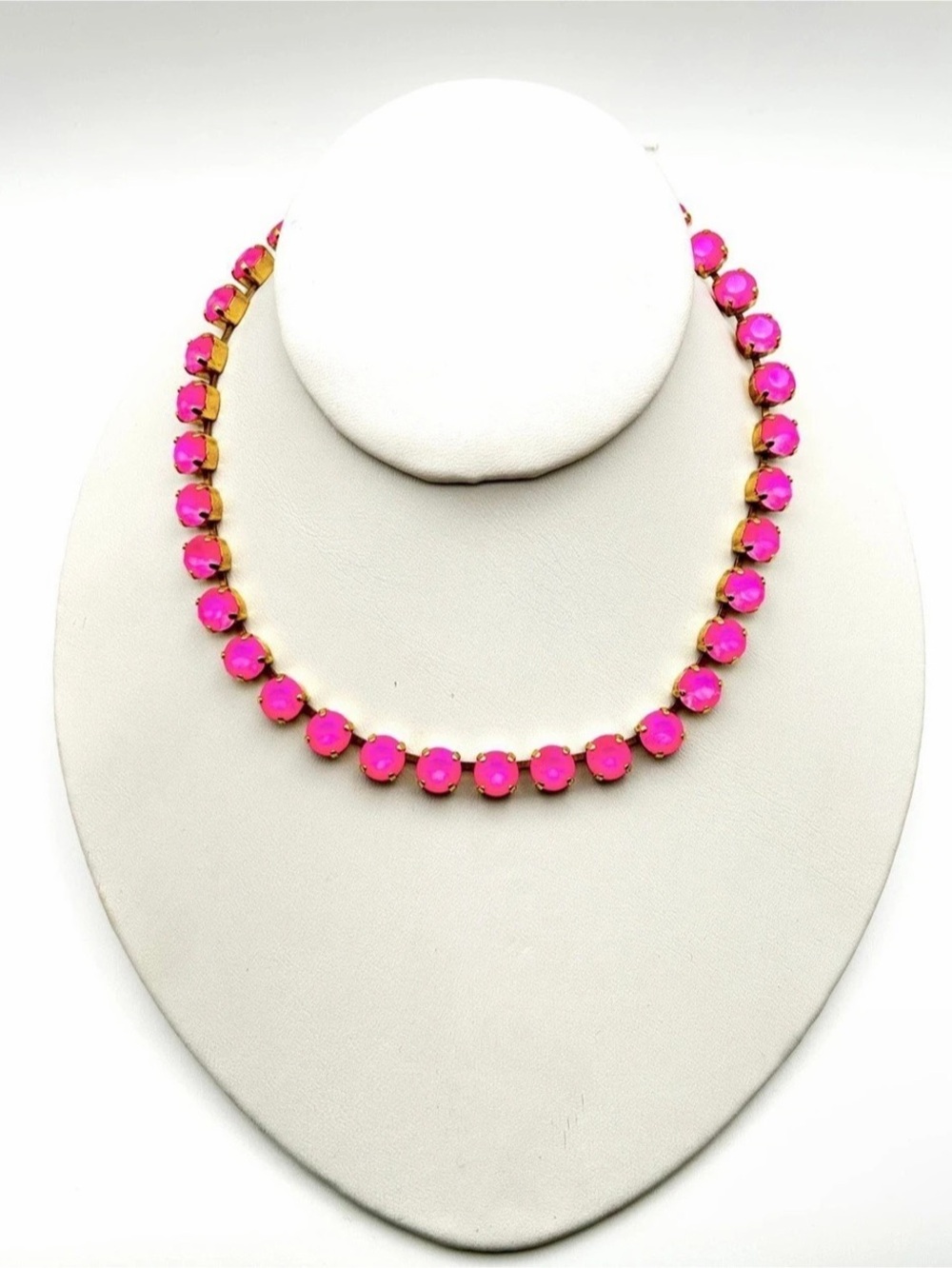 Tova Electric Pink Ignite Frost Oakland Necklace Pink & Gold Necklace NWT